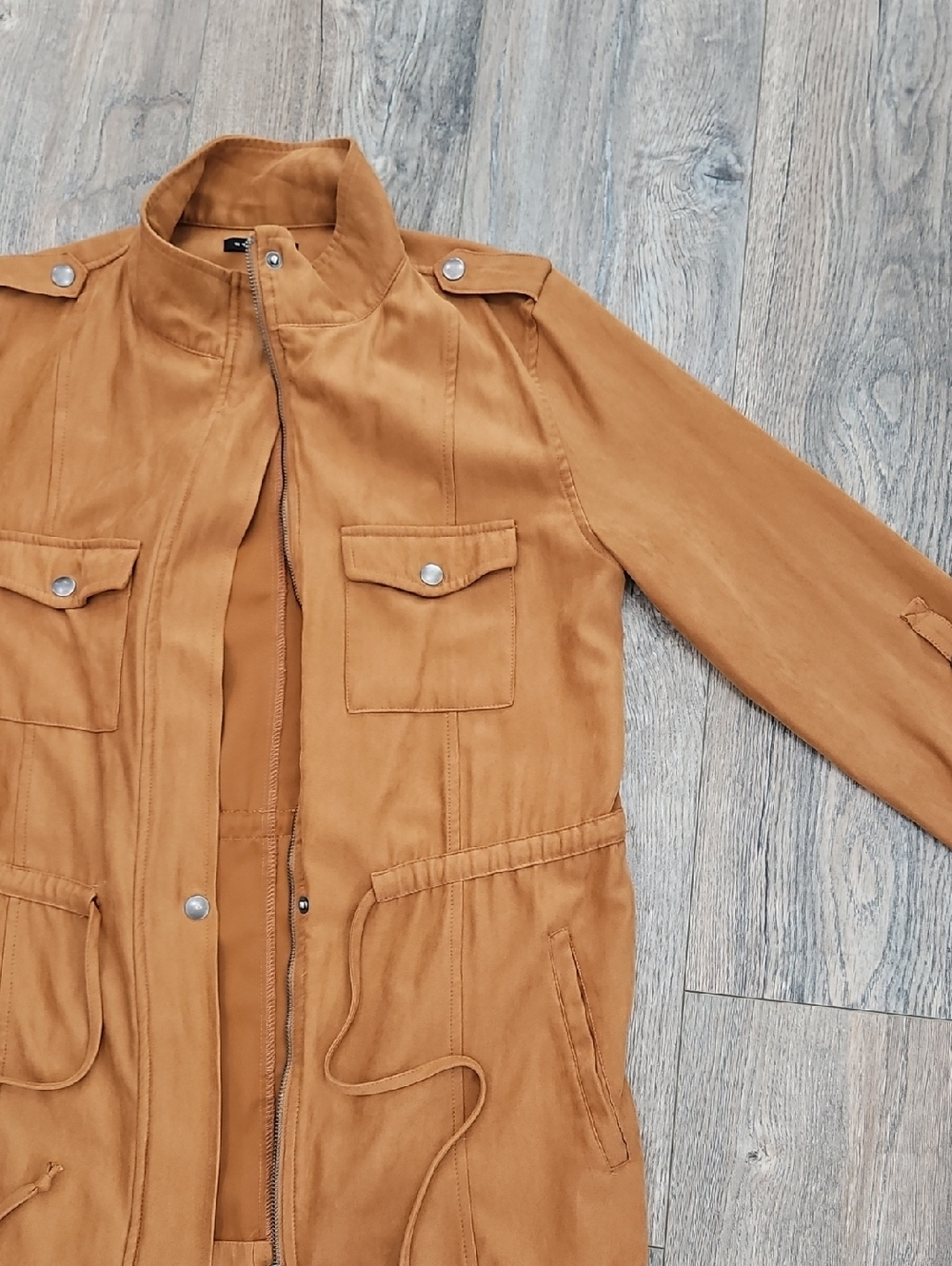 Womens Staccato Soft Caramel Brown Zip-Front Jacket